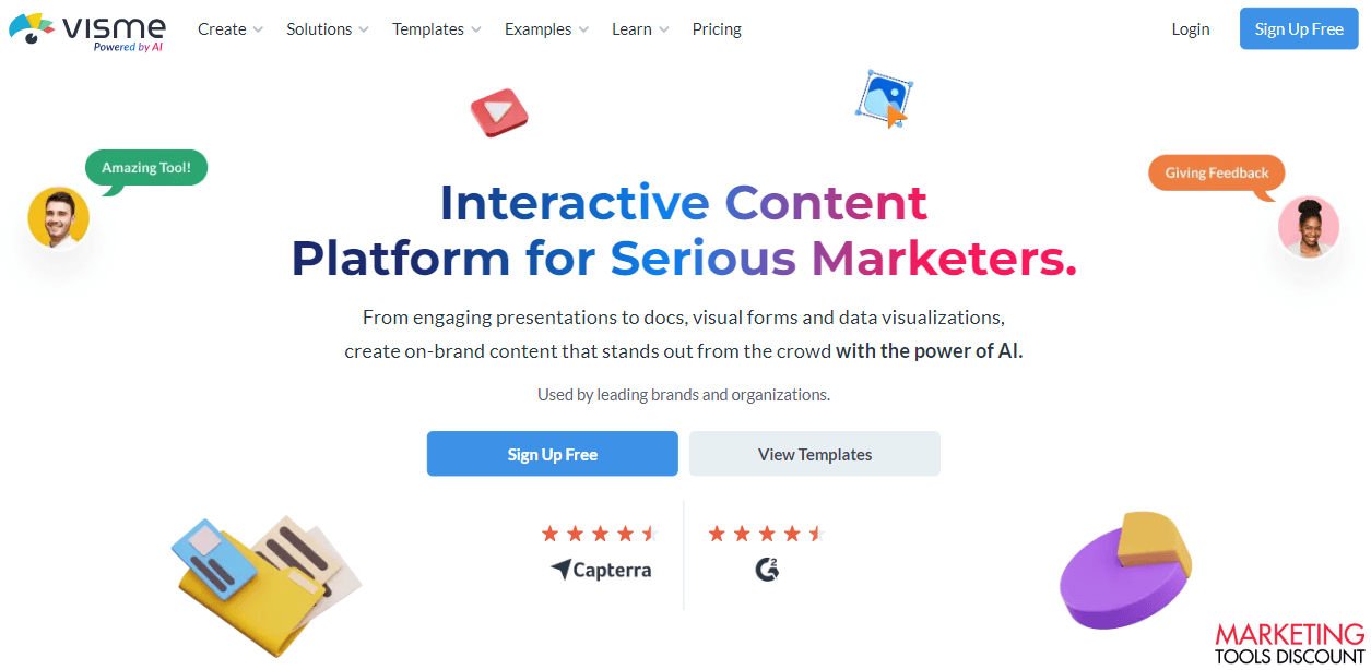 Visme Homepage
